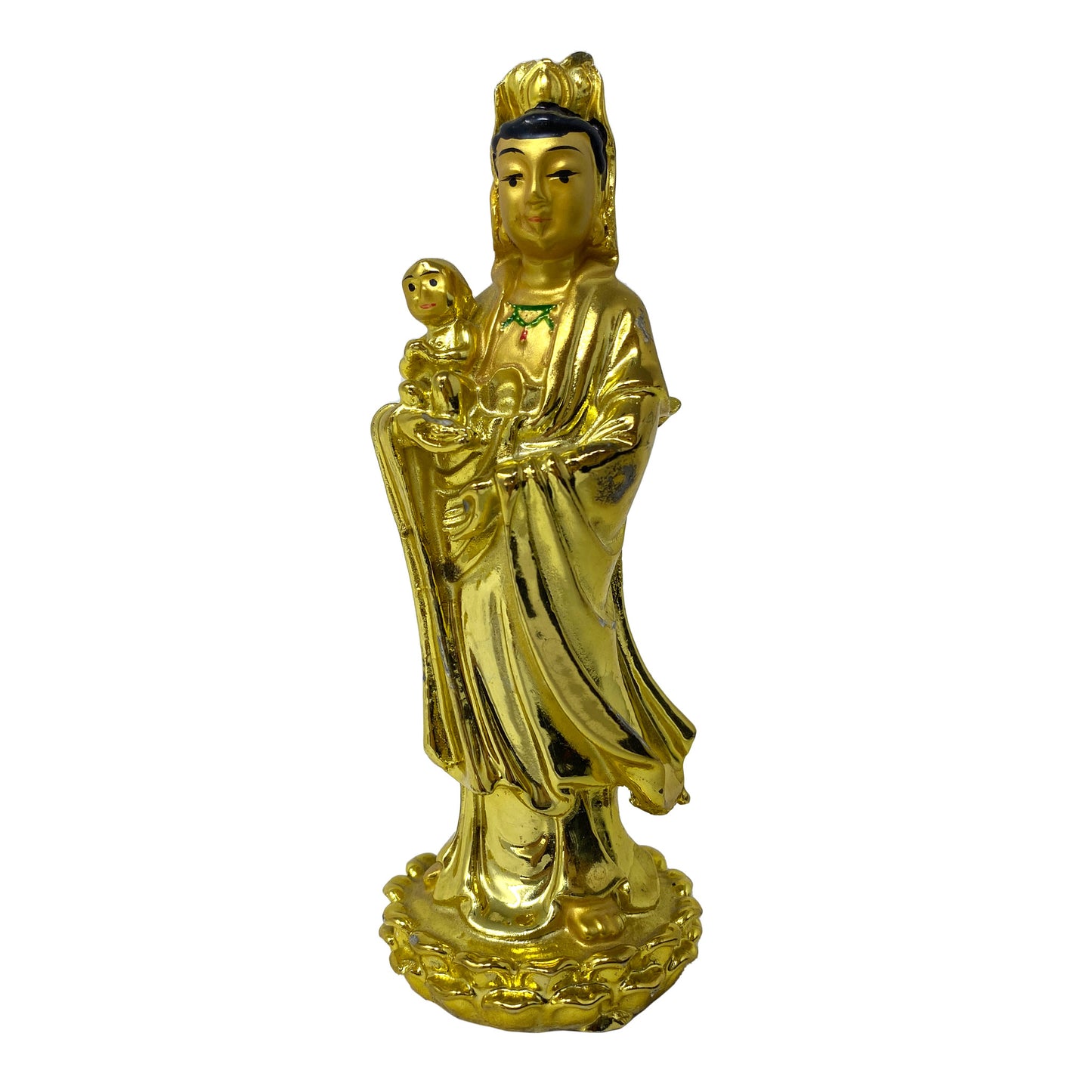 Gold Kuan Yin With Baby